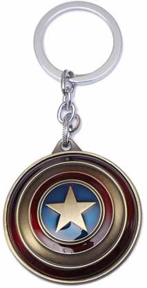 keycraze Silver Captain America Rotating Shield Keyring & Keychain Key Chain