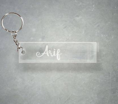SY Gifts Arif Name Transparent Engraving Keychain F1 376 Key Chain