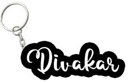 SY Gifts Divakar Black White Name Keychain Key Chain