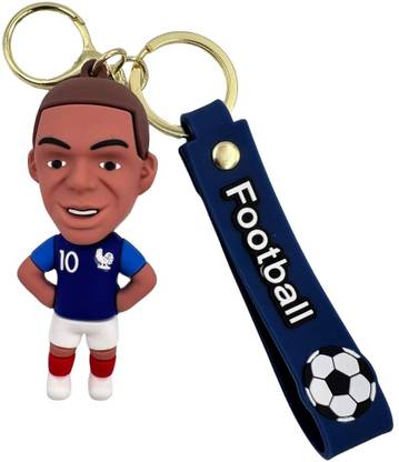 Birthday Popper Mbappé Football Keychain with Lanyard 3D Cartoon Jersey Design Key Chain