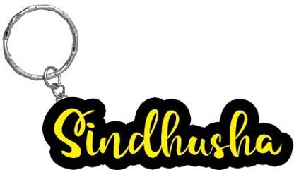 SY Gifts Sindhusha Name Black Yellow Name Keychain Key Chain