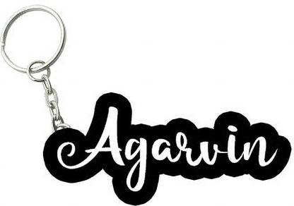 SY Gifts Agarvin Black White Name Keychain Key Chain