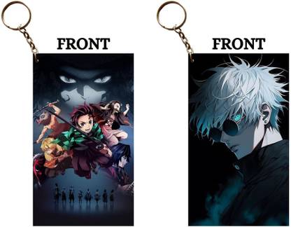 Hariyaali Enterprises LLP TANJIRO AFRAID MUZAN X GOJO COOL SPECS Unique Style 2 pcs Combo Key Chain