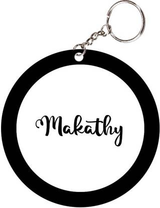 SY Gifts Makathy Name Black Keychain Key Chain