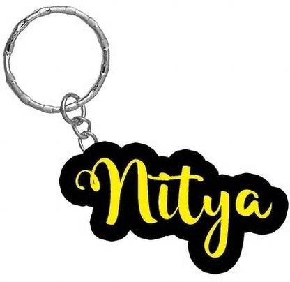 SY Gifts Nitya Name Black Yellow Name Keychain Key Chain