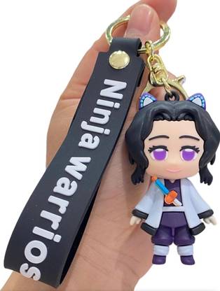 HappierYou Demon Slayer Shinobu Kocho 3D Silicone Keychain with Ribbon Key Chain