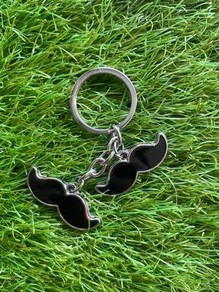 Smiles for miles Cute Fancy Classy 2 Mustache Keychain Key Chain