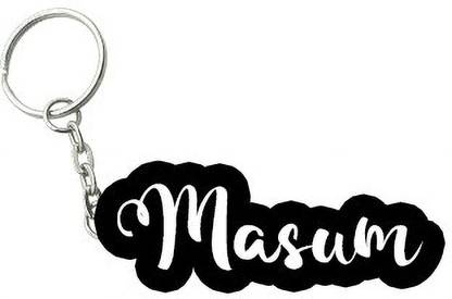 SY Gifts Masum Black White Name Keychain Key Chain
