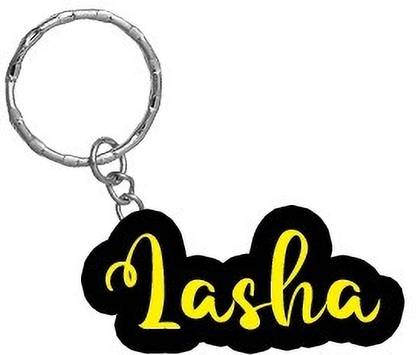 SY Gifts Lasha Name Black Yellow Name Keychain Key Chain
