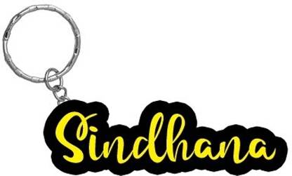SY Gifts Sindhana Name Black Yellow Name Keychain Key Chain