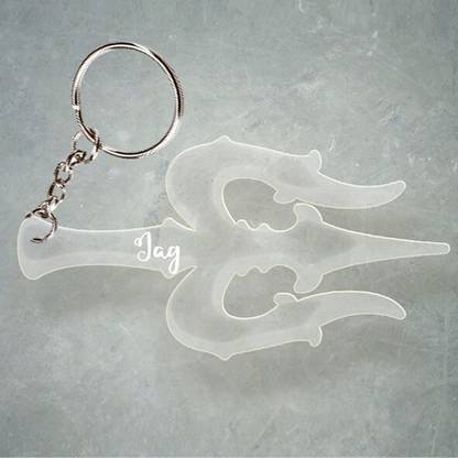 SY Gifts Trishul Desigh With Jag Name Key Chain