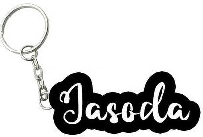 SY Gifts Jasoda Black White Name Keychain Key Chain