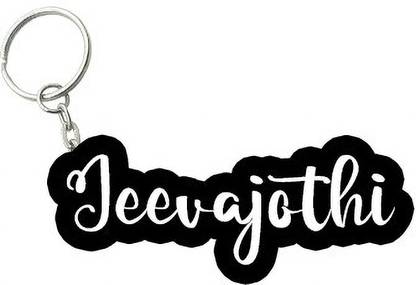 SY Gifts Jeevajothi Black White Name Keychain Key Chain