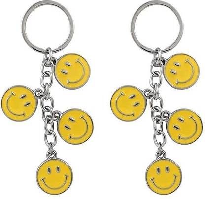 Sbb Novelty Combo of Smiley Emoji Metal Key Chain