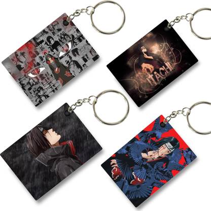 Replix Premium (Pack of 4) Naruto-Itachi 2 Anime Printed Keychain For Bike, Scooty, Car Key Chain