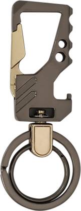 Techpro Omuda Premium Hook Locking Heavy Metal key ring for Bikes,Cars M- Antique Opener Key Chain