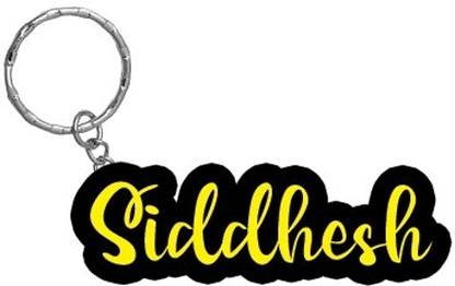 SY Gifts Siddhesh Name Black Yellow Name Keychain Key Chain