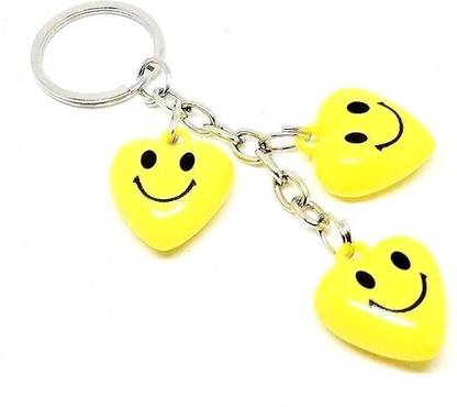 Trunkin Classy 3 Heart Shaped Smiley Emoji Emoticon Keychain Key Chain