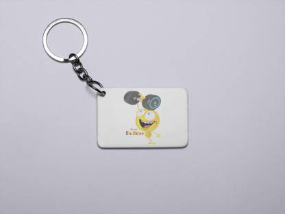 REVAMAN Gym Freck Emoji- Printed Acrylic Keychains(Pack Of 2) Key Chain