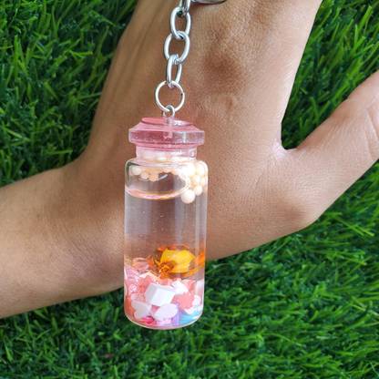 Loja collection Floating Water Inside Bubbles Multicolor Pack Of 1 Key Chain
