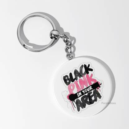 PurpleBees BLACKPINK IN YOUR AREA keychain for BTS k-pop fan merch gift Metal 58mm Key Chain