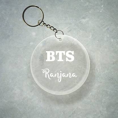 SY Gifts BTS Design With Ranjana Name Key Chain