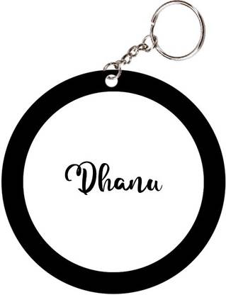 SY Gifts Dhanu Name Black Keychain Key Chain