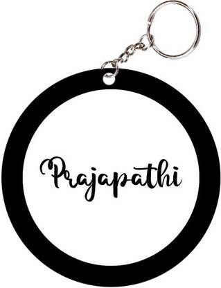 SY Gifts Prajapathi Name Black Keychain Key Chain