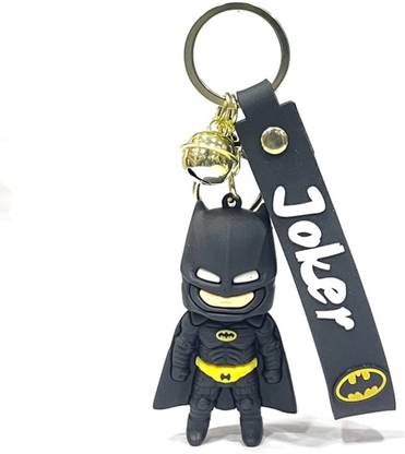WHITE POPCORN Superhero Batman Joker Keychain | Strap Charm & Hook | Key Chain