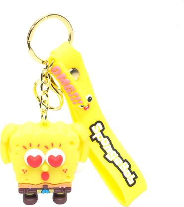 Daiyamondo SpongeBob SquarePants Heart Eye Amazing 3D Keychain With Long Ribbon And Hook Key Chain
