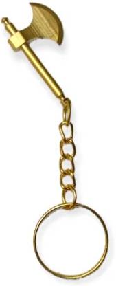 StealODeal Golden Brass Kuladi Halberd Axe Shape Key Chain