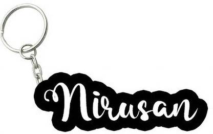 SY Gifts Nirusan Black White Name Keychain Key Chain