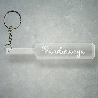 SY Gifts Cricket Bat Logo Design With Panduranga Name Key Chain
