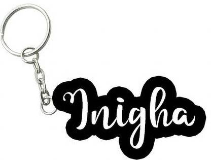 SY Gifts Inigha Black White Name Keychain Key Chain
