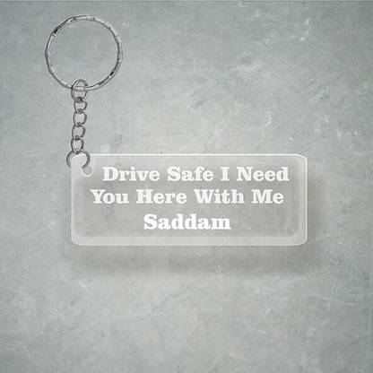 SY Gifts Drive SafeDesign With Saddam Name Key Chain