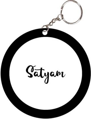 SY Gifts Satyam Name Black Keychain Key Chain