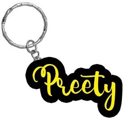 SY Gifts Preety Name Black Yellow Name Keychain Key Chain