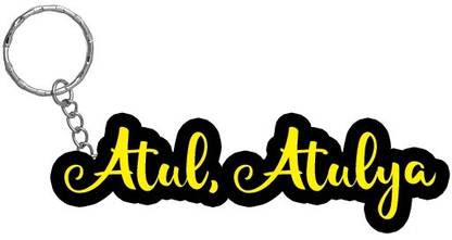 SY Gifts Atul, Atulya Name Black Yellow Name Keychain Key Chain