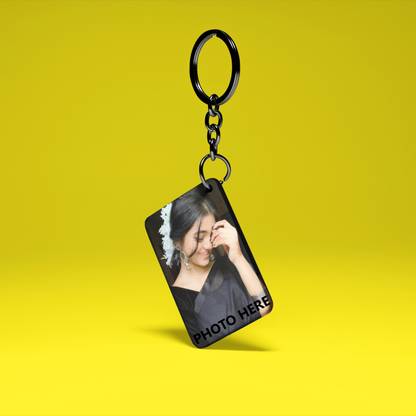 TheWhoop New Your Name and Photo Printed Premium Square Key Chain ( Multicolour ) - Set of 1 Key Chain