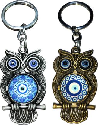 MAG BEE Evil Eye Proection (Design-3 & Design-16)Combo Pack of 2 for Car Bike Men Women Key Chain