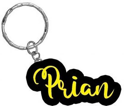 SY Gifts Prian Name Black Yellow Name Keychain Key Chain