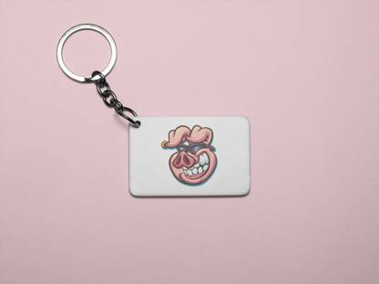 Rushaan Pig smiling - Printed acrylic animated Keychain(Pack Of 2) Key Chain