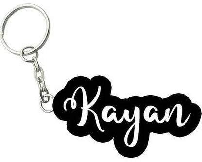 SY Gifts Kayan Black White Name Keychain Key Chain