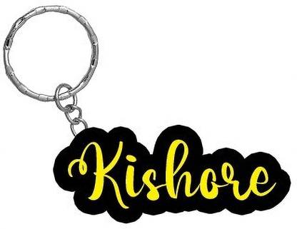 SY Gifts Kishore Name Black Yellow Name Keychain Key Chain