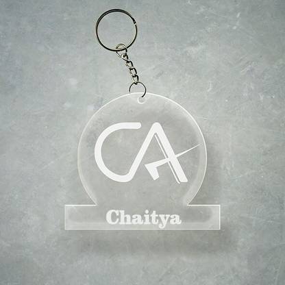 SY Gifts Chartered Accountant CA Design With Chaitya Name Key Chain
