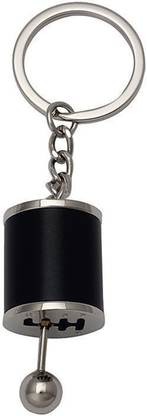 Favoto Metal Keychain Gear Shift Box Style 6-Speed Fob Ring ( Black ) Key Chain