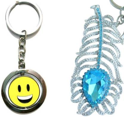 JAINSON MARTIN Combo Of OMG Krishna Peacock Feather Keychain And Emoji Keychain Key Chain