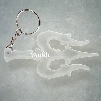 SY Gifts Trishul Desigh With Krishti Name Key Chain