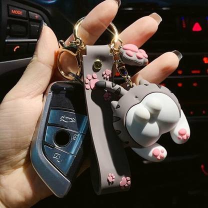 GKM Cartoon Cat Keychain Cute Cat Butt Keychain Key Chain