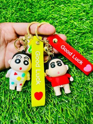 GKM Stylish Shinchan 3D pvc combo set keychain with hook Key Chain
